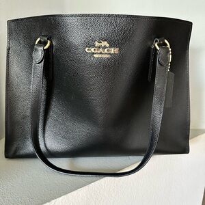 Coach Black Leather Tote Bag